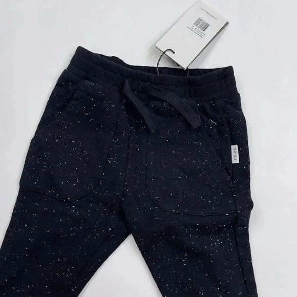 Miles Baby Knit Joggers Black Speckled White 12M NWT - Picture 3 of 6